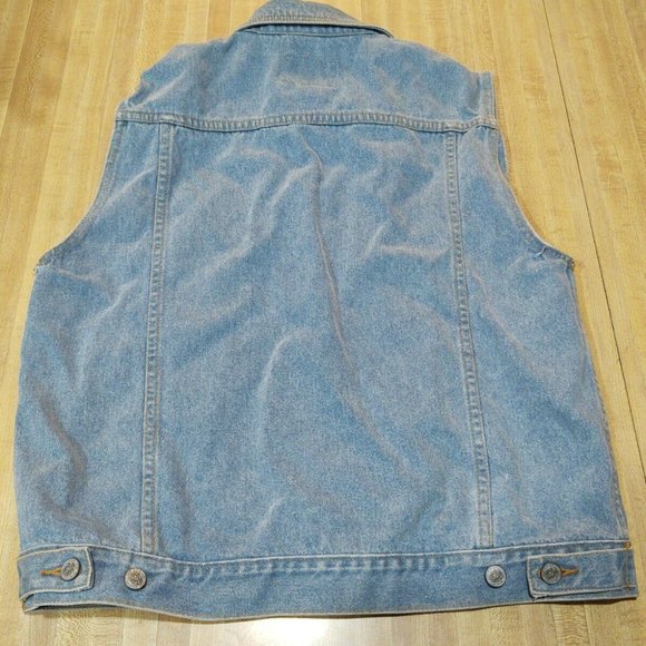 Vintage 90s PS GITANO Jean Vest Women's LARGE denim - Picture 5 of 7